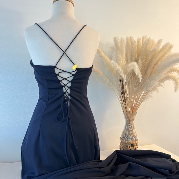 Katie May Navy Blue Prom Dress - Picture 4 of 6